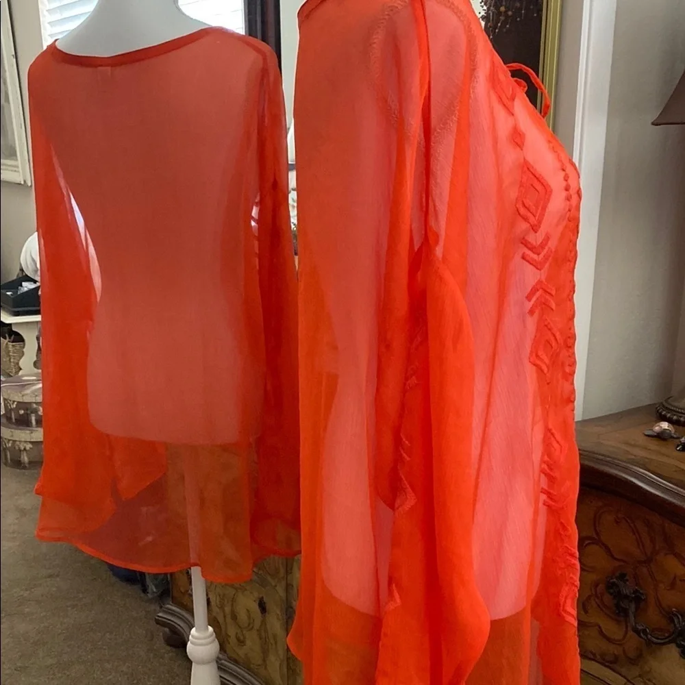 🎉SALE🎉Old Navy Orange Tie Front Tunic with Relaxed Fit - Picture 4 of 14